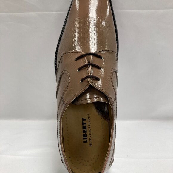 LIBERTYZENO Mens Genuine Leather Oxford Faded Brown color Oxford Dress Shoes